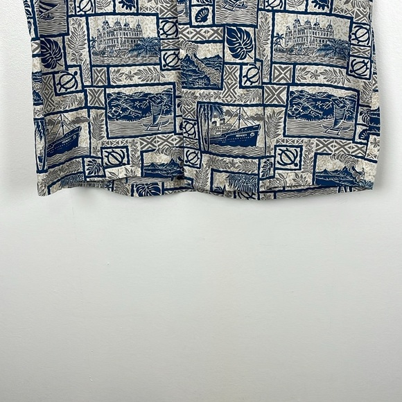 Winnie Fashion Vintage Hawaiian Short Sleeve Mens L Button Down Cotton Shirt - Picture 2 of 9